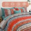 imageBoho Queen Comforter Set 8 Pieces Teal Comforter Bohemian Striped Bed in A BagSoft Microfiber Bedding Set for All SeasonsTerracotta