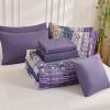 imageBoho Queen Comforter Set 8 Pieces Teal Comforter Bohemian Striped Bed in A BagSoft Microfiber Bedding Set for All SeasonsViolet