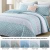 imageCottolester Aqua Quilt Set Queen Size Boho Striped Bedspread Lightweight Soft Microfiber Bedding Set 96quotx90quot 3 PiecesAqua