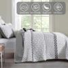 imageCottolester Aqua Quilt Set Queen Size Boho Striped Bedspread Lightweight Soft Microfiber Bedding Set 96quotx90quot 3 PiecesGrey