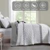 imageCottolester Aqua Quilt Set Queen Size Boho Striped Bedspread Lightweight Soft Microfiber Bedding Set 96quotx90quot 3 PiecesGrey