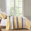 imageCottolester Aqua Quilt Set Queen Size Boho Striped Bedspread Lightweight Soft Microfiber Bedding Set 96quotx90quot 3 PiecesYellow