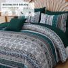 imageCottolester Boho Comforter Set Queen Size8 Piece Bed in a Bag Bohemian Striped Bedding Quilt SetPurple Paisley Floral Comforter and Sheet SetSoft Microfiber Complete Bedding Sets for All SeasonEmerald Green