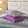 imageCottolester Boho Comforter Set Queen Size8 Piece Bed in a Bag Bohemian Striped Bedding Quilt SetPurple Paisley Floral Comforter and Sheet SetSoft Microfiber Complete Bedding Sets for All SeasonPurple