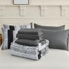 imageCottolester Boho Comforter Set Queen Size8 Piece Bed in a Bag Bohemian Striped Bedding Quilt SetPurple Paisley Floral Comforter and Sheet SetSoft Microfiber Complete Bedding Sets for All SeasonGray
