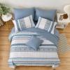 imageCottolester Boho Comforter Set Queen Size8 Piece Bed in a Bag Bohemian Striped Bedding Quilt SetPurple Paisley Floral Comforter and Sheet SetSoft Microfiber Complete Bedding Sets for All SeasonLight Blue