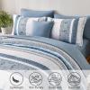 imageCottolester Boho Comforter Set Queen Size8 Piece Bed in a Bag Bohemian Striped Bedding Quilt SetPurple Paisley Floral Comforter and Sheet SetSoft Microfiber Complete Bedding Sets for All SeasonLight Blue