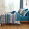imageCottolester Boho Comforter Set Queen Size8 Piece Bed in a Bag Bohemian Striped Bedding Quilt SetPurple Paisley Floral Comforter and Sheet SetSoft Microfiber Complete Bedding Sets for All SeasonTeal