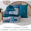 imageCottolester Boho Comforter Set Queen Size8 Piece Bed in a Bag Bohemian Striped Bedding Quilt SetPurple Paisley Floral Comforter and Sheet SetSoft Microfiber Complete Bedding Sets for All SeasonTeal Blue