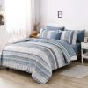 imageCottolester Boho Comforter Set Queen Size8 Piece Bed in a Bag Bohemian Striped Bedding Quilt SetPurple Paisley Floral Comforter and Sheet SetSoft Microfiber Complete Bedding Sets for All SeasonLight Blue
