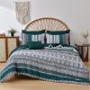 imageCottolester Boho Comforter Set Queen Size8 Piece Bed in a Bag Bohemian Striped Bedding Quilt SetPurple Paisley Floral Comforter and Sheet SetSoft Microfiber Complete Bedding Sets for All SeasonEmerald Green