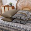 imageCottolester Boho Comforter Set Queen Size8 Piece Bed in a Bag Bohemian Striped Bedding Quilt SetPurple Paisley Floral Comforter and Sheet SetSoft Microfiber Complete Bedding Sets for All SeasonBrown