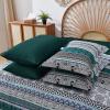 imageCottolester Boho Comforter Set Queen Size8 Piece Bed in a Bag Bohemian Striped Bedding Quilt SetPurple Paisley Floral Comforter and Sheet SetSoft Microfiber Complete Bedding Sets for All SeasonEmerald Green