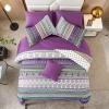 imageCottolester Boho Comforter Set Queen Size8 Piece Bed in a Bag Bohemian Striped Bedding Quilt SetPurple Paisley Floral Comforter and Sheet SetSoft Microfiber Complete Bedding Sets for All SeasonPurple