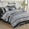 imageCottolester Boho Comforter Set Queen Size8 Piece Bed in a Bag Bohemian Striped Bedding Quilt SetPurple Paisley Floral Comforter and Sheet SetSoft Microfiber Complete Bedding Sets for All SeasonGray