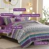 imageCottolester Boho Comforter Set Queen Size8 Piece Bed in a Bag Bohemian Striped Bedding Quilt SetPurple Paisley Floral Comforter and Sheet SetSoft Microfiber Complete Bedding Sets for All SeasonPurple
