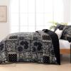 imageCottolester Queen Quilt Set 3 PiecesEmerald Green Patchwork Quilt SetBoho Farmhouse Bedspread Soft Microfiber Bedding Set 96quotx90quotBlack Gold