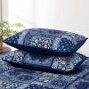 imageCottolester Queen Quilt Set 3 PiecesEmerald Green Patchwork Quilt SetBoho Farmhouse Bedspread Soft Microfiber Bedding Set 96quotx90quotBlue