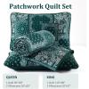 imageCottolester Queen Quilt Set 3 PiecesEmerald Green Patchwork Quilt SetBoho Farmhouse Bedspread Soft Microfiber Bedding Set 96quotx90quotEmerald Green