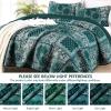 imageCottolester Queen Quilt Set 3 PiecesEmerald Green Patchwork Quilt SetBoho Farmhouse Bedspread Soft Microfiber Bedding Set 96quotx90quotEmerald Green