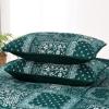 imageCottolester Queen Quilt Set 3 PiecesEmerald Green Patchwork Quilt SetBoho Farmhouse Bedspread Soft Microfiber Bedding Set 96quotx90quotEmerald Green