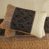 imageCottolester Queen Quilt Set 3 PiecesGray and Blue Striped Quilt SetBoho Farmhouse Bedspread Soft Microfiber Bedding Set for All Season 96quotx90quotBrown