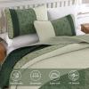 imageCottolester Queen Quilt Set 3 PiecesGray and Blue Striped Quilt SetBoho Farmhouse Bedspread Soft Microfiber Bedding Set for All Season 96quotx90quotGreen