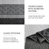 imageCottolester Queen Quilt Set 3 PiecesGray and Blue Striped Quilt SetBoho Farmhouse Bedspread Soft Microfiber Bedding Set for All Season 96quotx90quotGrey