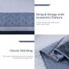 imageCottolester Queen Quilt Set 3 PiecesGray and Blue Striped Quilt SetBoho Farmhouse Bedspread Soft Microfiber Bedding Set for All Season 96quotx90quotMineral Blue