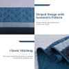 imageCottolester Queen Quilt Set 3 PiecesGray and Blue Striped Quilt SetBoho Farmhouse Bedspread Soft Microfiber Bedding Set for All Season 96quotx90quotNavy Blue