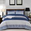imageFull Size Comforter Blue Striped Comforters for Boys ampamp Girls7 Pieces Bed in A Bag Simple NeutralStyle Bedding Sets for Kids TeenNavy Blue