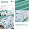 imageQueen Comforter Set 7 Pieces Floral Comforter Bed in A BagCoral Botanical Comforter Set with PillowcasesSoft Microfiber Complete Bedding Sets for All SeasonAqua