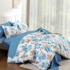 imageQueen Comforter Set 7 Pieces Floral Comforter Bed in A BagCoral Botanical Comforter Set with PillowcasesSoft Microfiber Complete Bedding Sets for All SeasonBlue