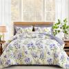 imageQueen Comforter Set 7 Pieces Floral Comforter Bed in A BagCoral Botanical Comforter Set with PillowcasesSoft Microfiber Complete Bedding Sets for All SeasonPurple Green