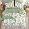 imageQueen Comforter Set 7 Pieces Floral Comforter Bed in A BagCoral Botanical Comforter Set with PillowcasesSoft Microfiber Complete Bedding Sets for All SeasonGreen