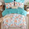 imageQueen Comforter Set 7 Pieces Floral Comforter Bed in A BagCoral Botanical Comforter Set with PillowcasesSoft Microfiber Complete Bedding Sets for All SeasonCoral