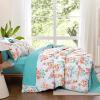 imageQueen Comforter Set 7 Pieces Floral Comforter Bed in A BagCoral Botanical Comforter Set with PillowcasesSoft Microfiber Complete Bedding Sets for All SeasonCoral