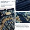 imageQueen Comforter Set 7 Pieces Floral Comforter Bed in A BagCoral Botanical Comforter Set with PillowcasesSoft Microfiber Complete Bedding Sets for All SeasonNavy Blue