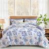 imageQueen Comforter Set 7 Pieces Floral Comforter Bed in A BagCoral Botanical Comforter Set with PillowcasesSoft Microfiber Complete Bedding Sets for All SeasonPurple