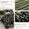 imageQueen Comforter Set 7 Pieces Floral Comforter Bed in A BagCoral Botanical Comforter Set with PillowcasesSoft Microfiber Complete Bedding Sets for All SeasonBlack