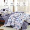 imageQueen Comforter Set 7 Pieces Floral Comforter Bed in A BagCoral Botanical Comforter Set with PillowcasesSoft Microfiber Complete Bedding Sets for All SeasonPurple