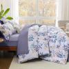 imageQueen Comforter Set 7 Pieces Floral Comforter Bed in A BagCoral Botanical Comforter Set with PillowcasesSoft Microfiber Complete Bedding Sets for All SeasonPurple