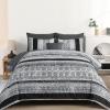 imageCottolester Boho Comforter Set Queen Size8 Piece Bed in a Bag Bohemian Striped Bedding Quilt SetPurple Paisley Floral Comforter and Sheet SetSoft Microfiber Complete Bedding Sets for All SeasonGray