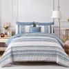 imageCottolester Boho Comforter Set Queen Size8 Piece Bed in a Bag Bohemian Striped Bedding Quilt SetPurple Paisley Floral Comforter and Sheet SetSoft Microfiber Complete Bedding Sets for All SeasonLight Blue