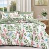 imageQueen Comforter Set 7 Pieces Floral Comforter Bed in A BagCoral Botanical Comforter Set with PillowcasesSoft Microfiber Complete Bedding Sets for All SeasonGreen