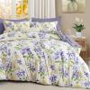 imageQueen Comforter Set 7 Pieces Floral Comforter Bed in A BagCoral Botanical Comforter Set with PillowcasesSoft Microfiber Complete Bedding Sets for All SeasonPurple Green