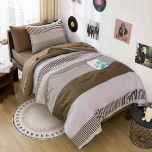 imageBlue Comforter Set Queen SizeBoho Striped Comforters for Boys ampamp Girls7 Pieces Bed in A Bag Simple NeutralStyle Bedding Sets for Kids TeenBrown