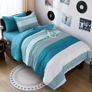 imageBlue Comforter Set Queen SizeBoho Striped Comforters for Boys ampamp Girls7 Pieces Bed in A Bag Simple NeutralStyle Bedding Sets for Kids TeenTeal