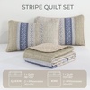 image:imageCottolester Quilt Queen Size Green Patchwork Striped Quilt Set 3 Pieces Soft Lightweight Bedspread Coverlet Bedding Set for All Season 96x90Beige