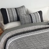 image:imageCottolester Quilt Queen Size Green Patchwork Striped Quilt Set 3 Pieces Soft Lightweight Bedspread Coverlet Bedding Set for All Season 96x90Black